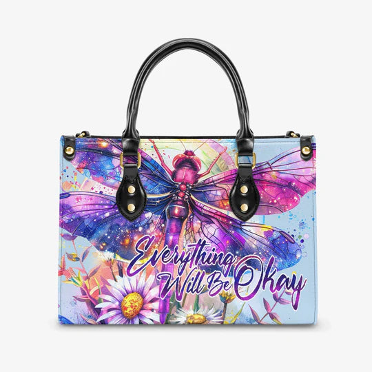 EBDR LEATHER HANDBAG - EVERYTHING WILL BE OKAY DRAGONFLY LEATHER HANDBAG - HIPPIES BAGS - EBDRLTHB06030524.