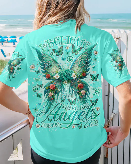 EMBROIDERED - I BELIEVE THERE ARE ANGELS AMONG US WINGS ALL OVER PRINT - 3D CLOTHING - ABD02240424.