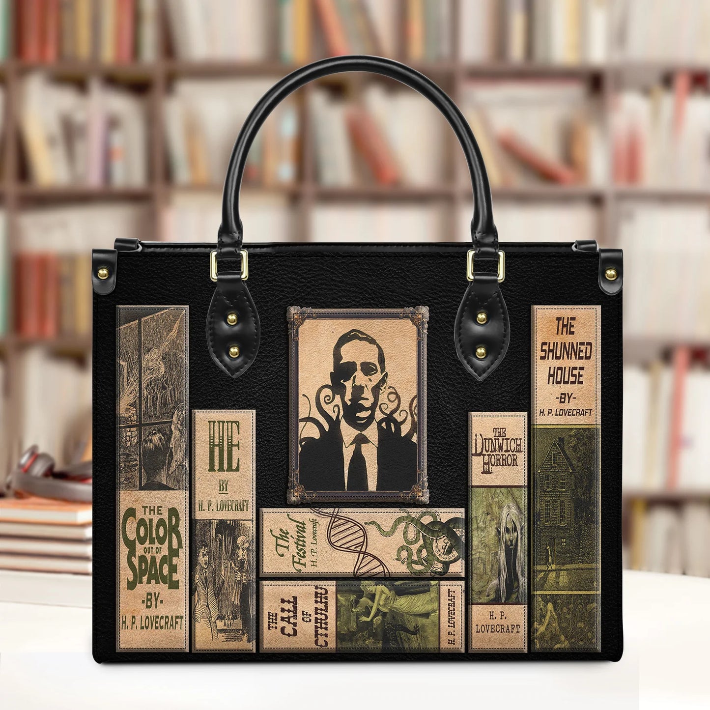 EMBROIDERED Libro Handbags - H. P. Lovecraft - EDBR01250424.