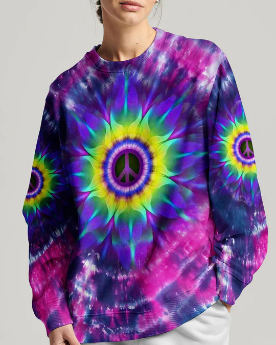 EMBROIDERED - PEACE Y'ALL TIE DYE ALL OVER PRINT - 3D CLOTHING - ABD01250424.