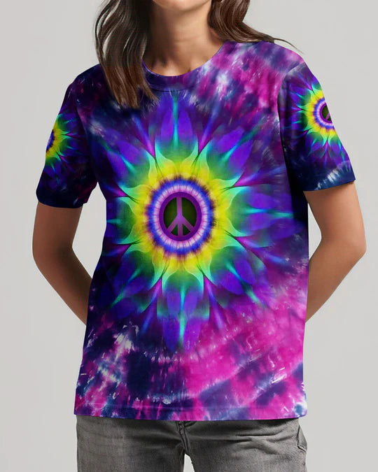 EMBROIDERED - PEACE Y'ALL TIE DYE ALL OVER PRINT - 3D CLOTHING - ABD01250424.