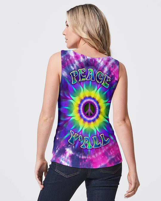 EMBROIDERED - PEACE Y'ALL TIE DYE ALL OVER PRINT - 3D CLOTHING - ABD01250424.