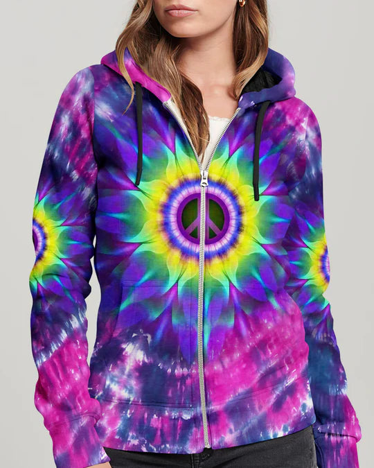 EMBROIDERED - PEACE Y'ALL TIE DYE ALL OVER PRINT - 3D CLOTHING - ABD01250424.