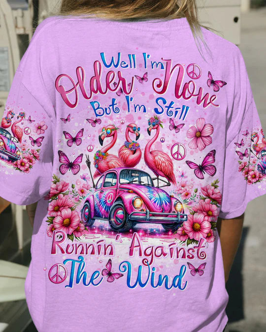 EMBROIDERED -RUNNING AGAINST THE WIND FLAMINGOS ALL OVER PRINT - 3D CLOTHING - ABD05260424.