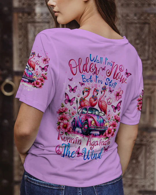 EMBROIDERED -RUNNING AGAINST THE WIND FLAMINGOS ALL OVER PRINT - 3D CLOTHING - ABD05260424.