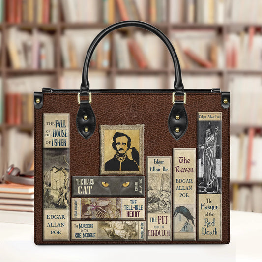 EMBROIDERED Libro Handbags - Edgar Allan Poe - EDBR01250424.