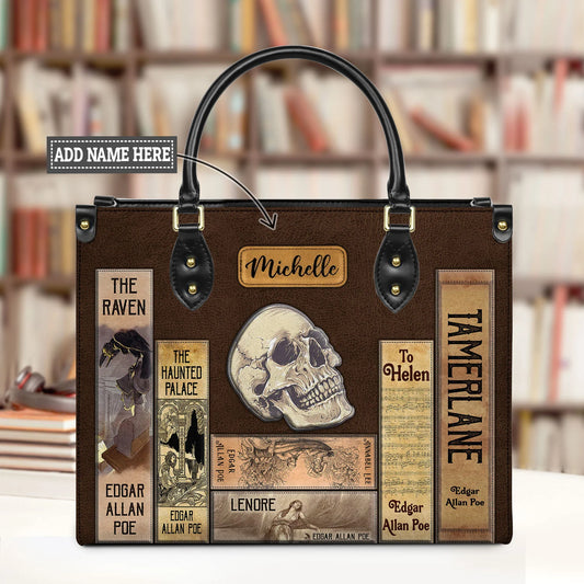 EMBROIDERED Libro Handbags - Edgar Allan Poe - EDBR04250424.