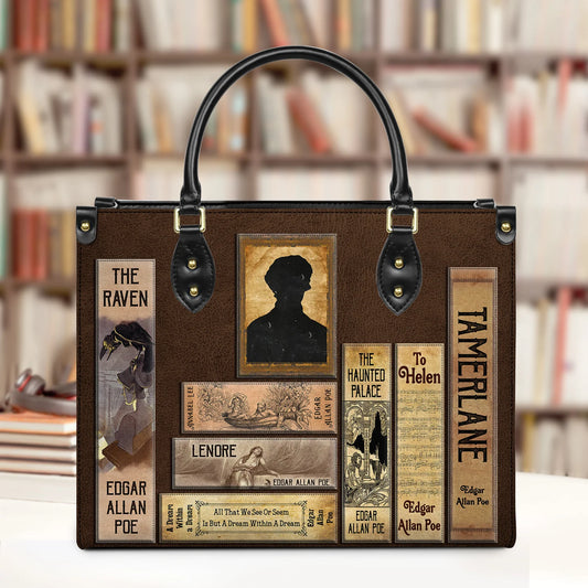 EMBROIDERED Libro Handbags - Edgar Allan Poe - EDBR03250424.