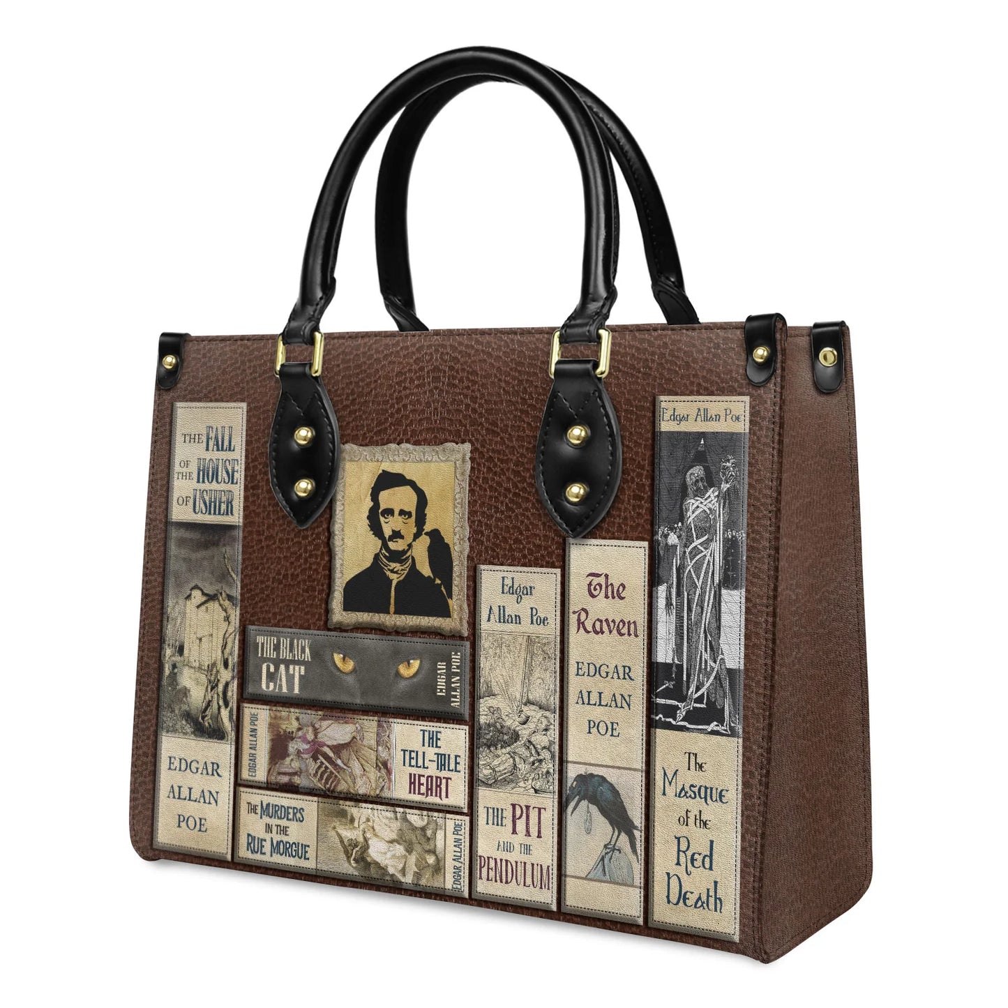 EMBROIDERED Libro Handbags - Edgar Allan Poe - EDBR01250424.