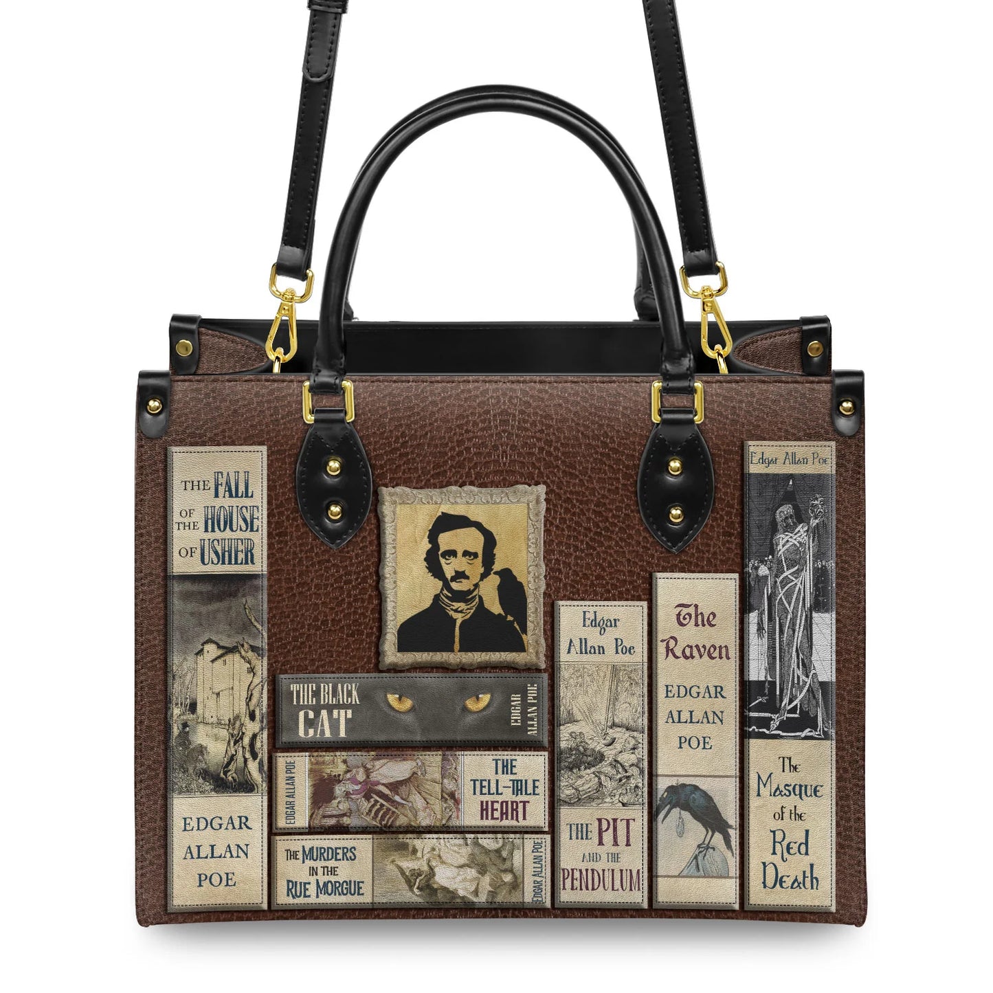 EMBROIDERED Libro Handbags - Edgar Allan Poe - EDBR01250424.