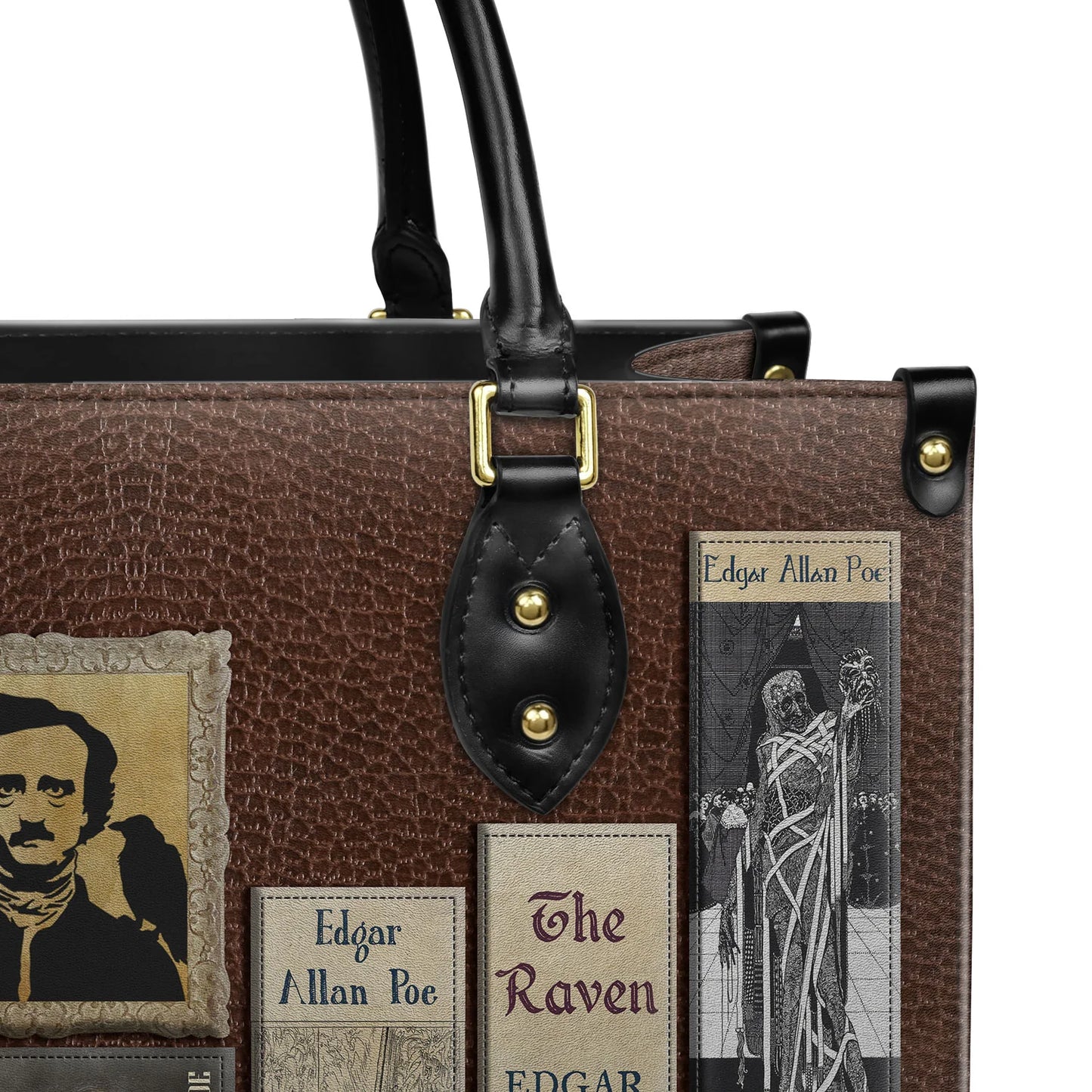 EMBROIDERED Libro Handbags - Edgar Allan Poe - EDBR01250424.