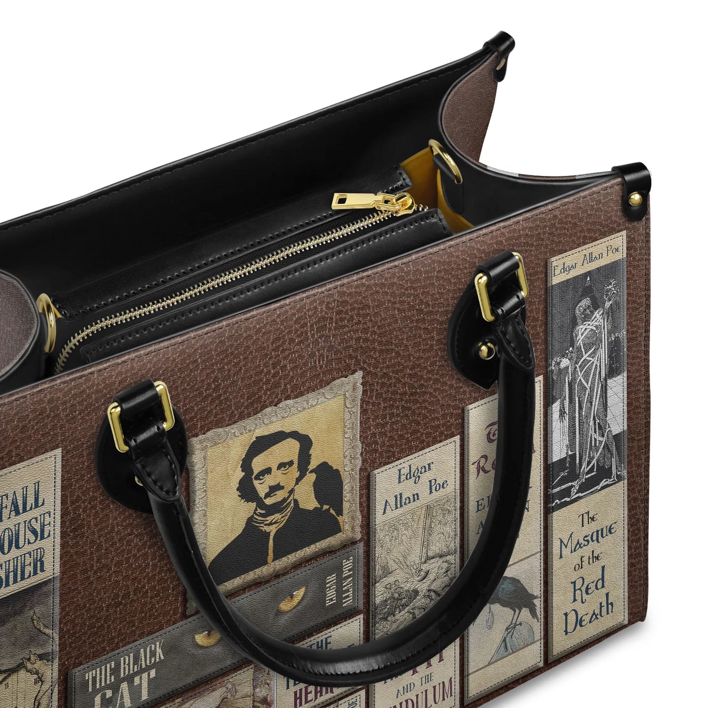 EMBROIDERED Libro Handbags - Edgar Allan Poe - EDBR01250424.