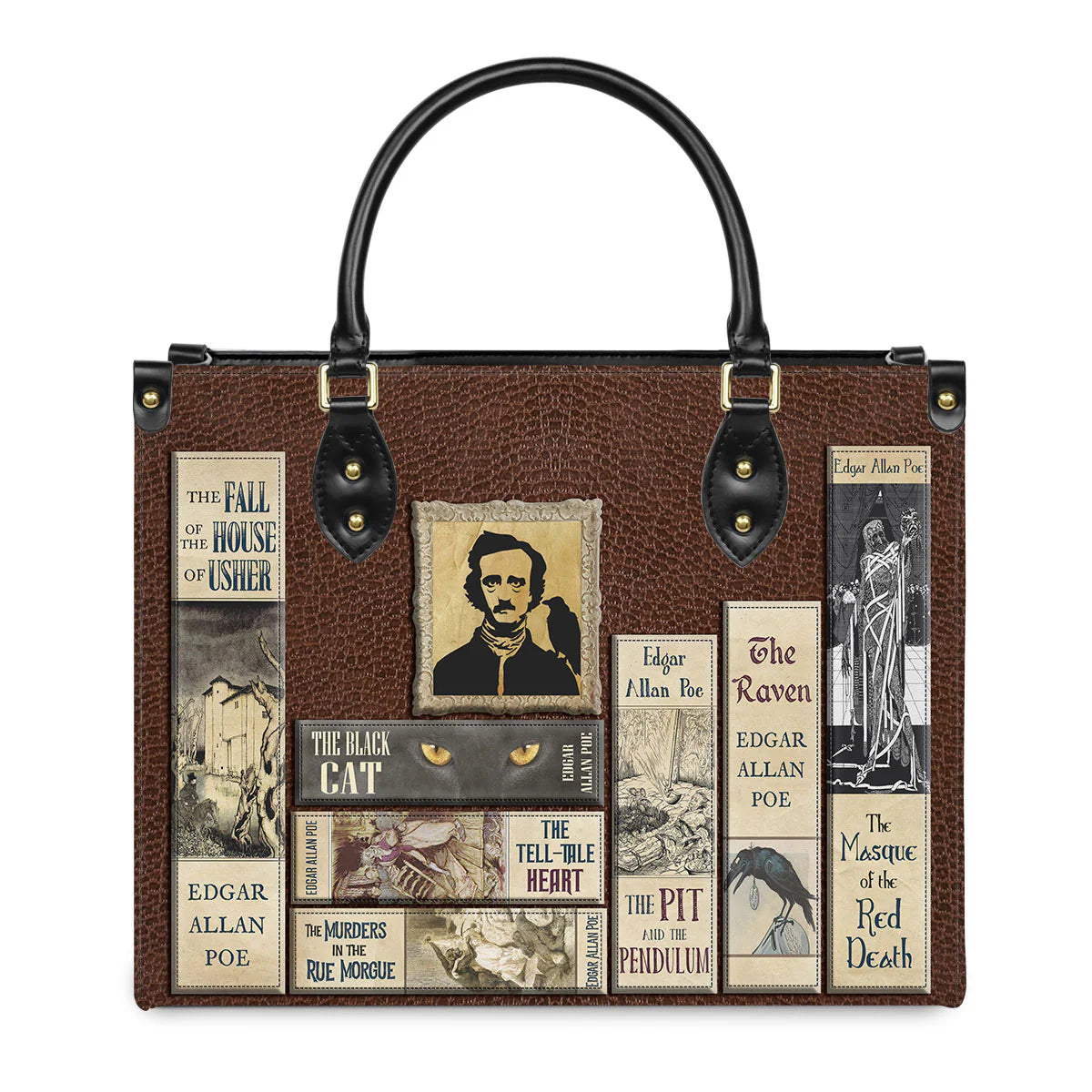 EMBROIDERED Libro Handbags - Edgar Allan Poe - EDBR01250424.