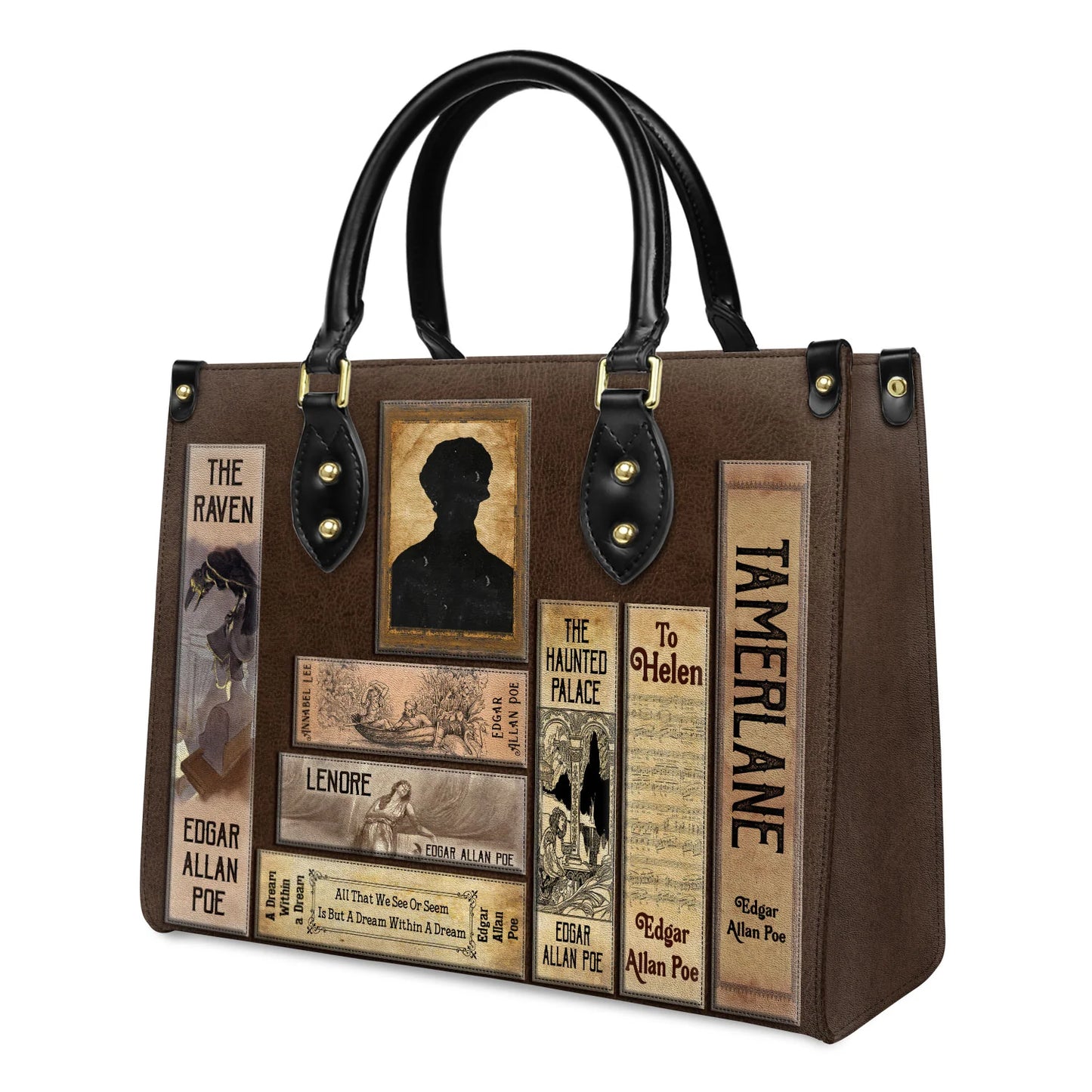 EMBROIDERED Libro Handbags - Edgar Allan Poe - EDBR03250424.