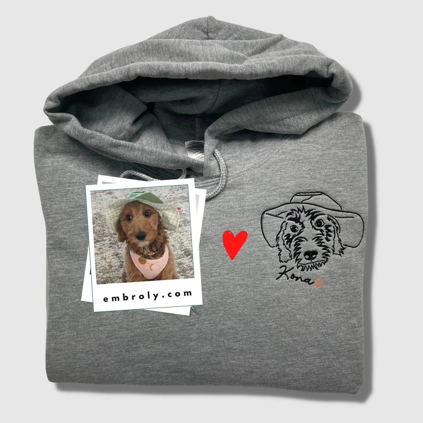 Embroidered Hoodie, Custom Dog Embroidered Sweatshirt, Hoodie, T-Shirt, Embroidered Clothing, Custom Embroidery,EBDHD04091123.