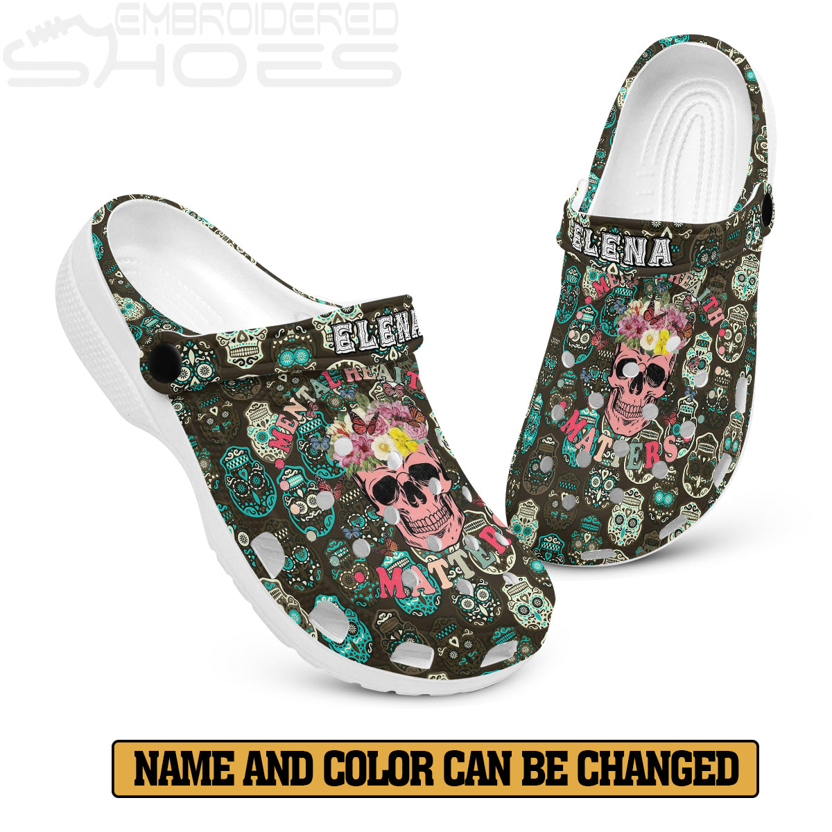 SKULL CLOGS Embroideryshoes