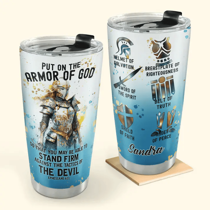 SHOESEMBROIDERED 20,30,40 Oz Stainless Tumbler - Armor Of God - Perfect for Every Occasion - EBDR01160524