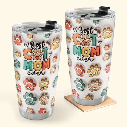 SHOESEMBROIDERED 20,30,40 Oz Stainless Tumbler - Best Cat Mom - Perfect for Every Occasion - EBDR01160524