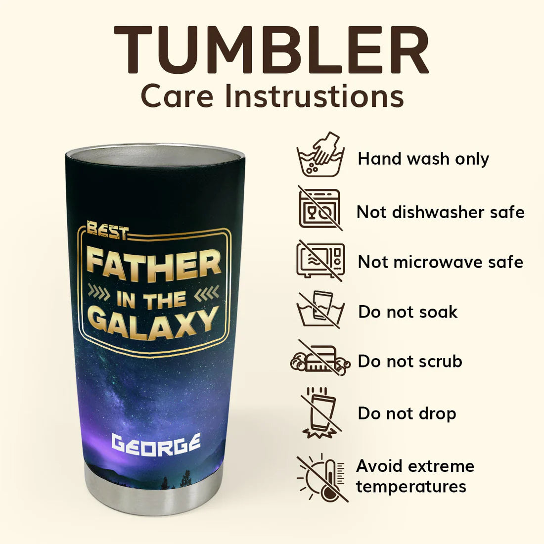 SHOESEMBROIDERED 20,30,40 Oz Stainless Tumbler - Best Dad In The Galaxy - Perfect for Every Occasion - EBDR01160524