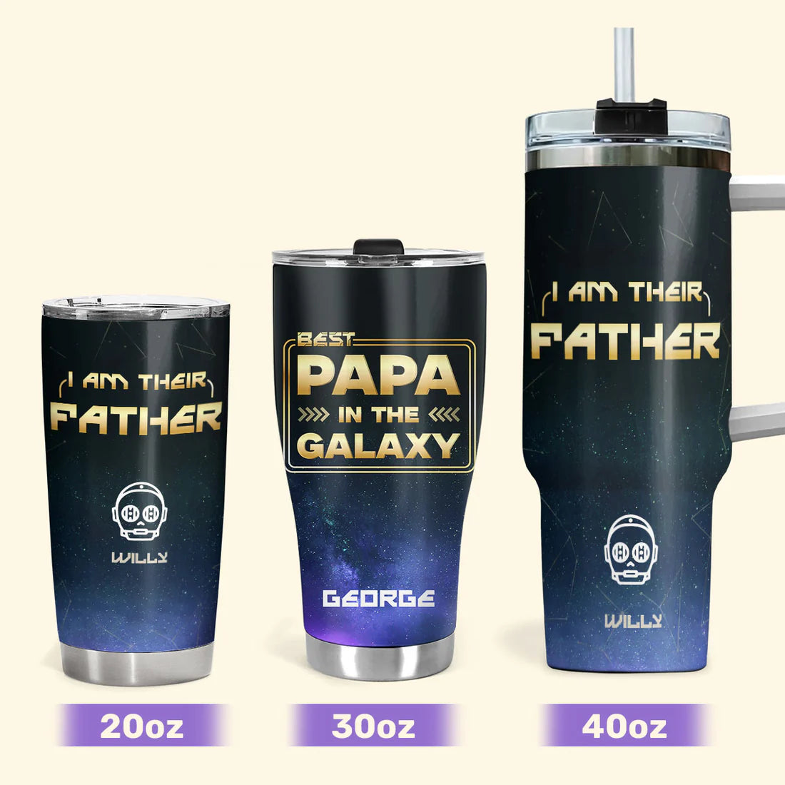 SHOESEMBROIDERED 20,30,40 Oz Stainless Tumbler - Best Dad In The Galaxy - Perfect for Every Occasion - EBDR01160524