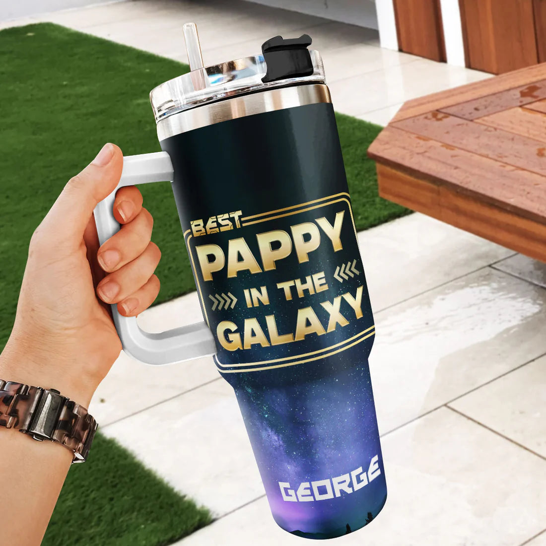 SHOESEMBROIDERED 20,30,40 Oz Stainless Tumbler - Best Dad In The Galaxy - Perfect for Every Occasion - EBDR01160524