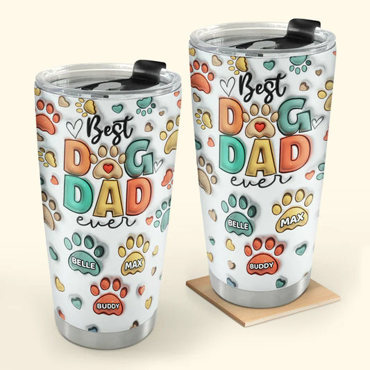 SHOESEMBROIDERED 20,30,40 Oz Stainless Tumbler - Best Dog Dad - Perfect for Every Occasion - EBDR01160524