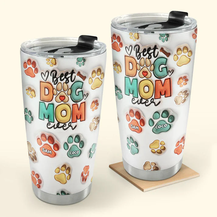 SHOESEMBROIDERED 20,30,40 Oz Stainless Tumbler - Best Dog Mom - Perfect for Every Occasion - EBDR01160524