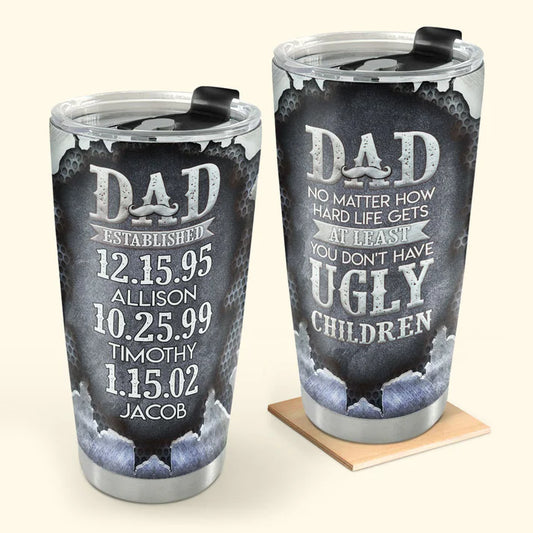 SHOESEMBROIDERED 20,30,40 Oz Stainless Tumbler - Dad Established - Perfect for Every Occasion - EBDR01160524