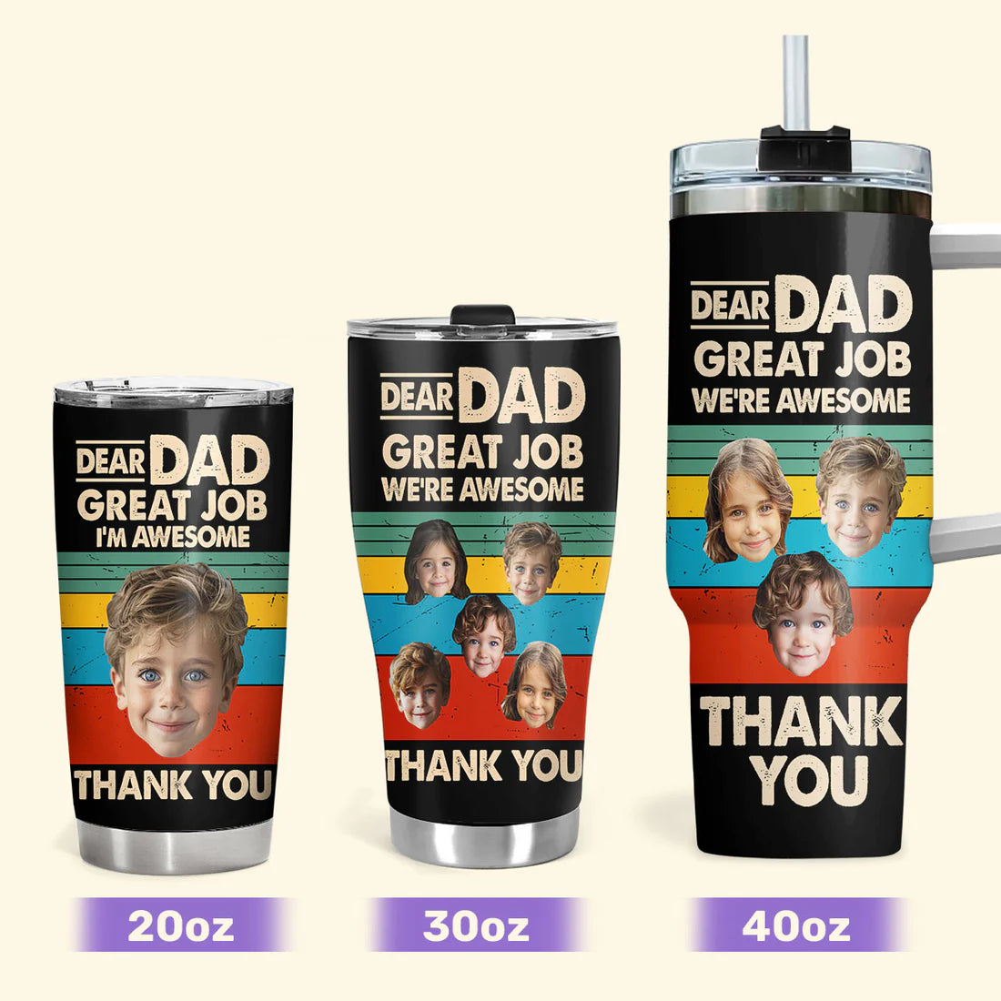 SHOESEMBROIDERED 20,30,40 Oz Stainless Tumbler - Dad Great Job - Perfect for Every Occasion - EBDR01160524