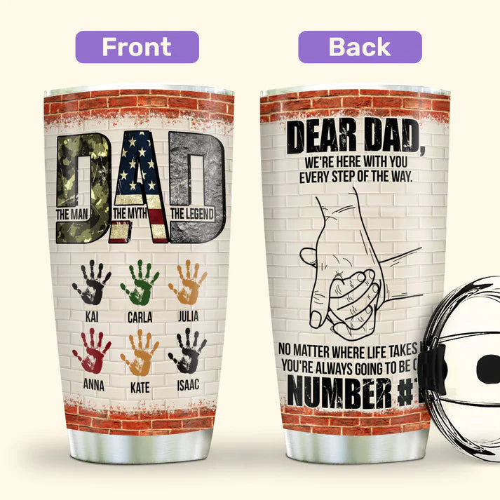 SHOESEMBROIDERED 20,30,40 Oz Stainless Tumbler - Dad Number One - Perfect for Every Occasion - EBDR01160524