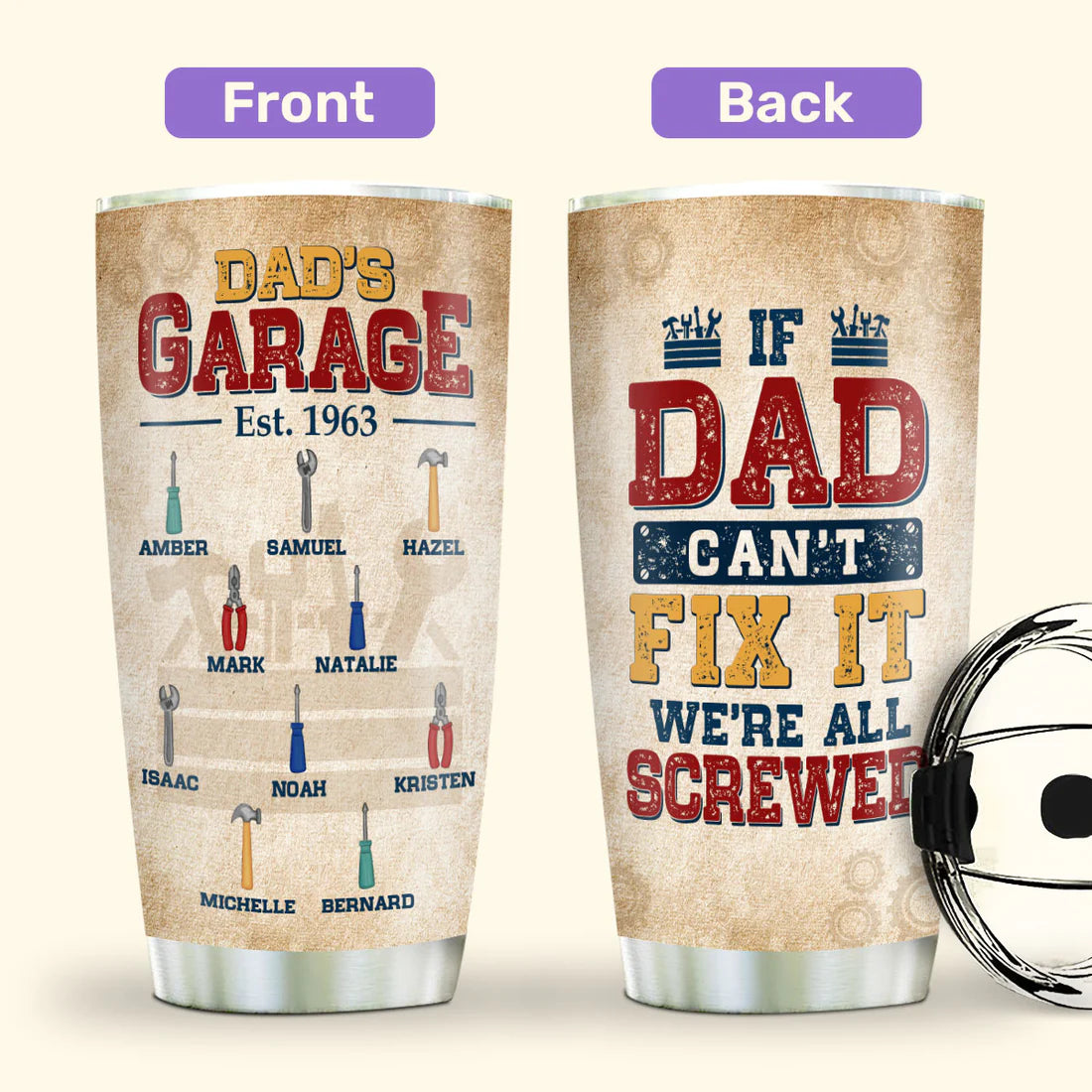 SHOESEMBROIDERED 20,30,40 Oz Stainless Tumbler - Dad's Garage - Perfect for Every Occasion - EBDR01160524