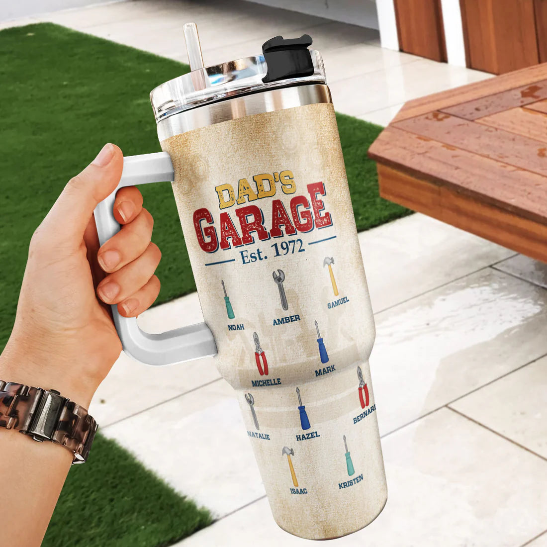 SHOESEMBROIDERED 20,30,40 Oz Stainless Tumbler - Dad's Garage - Perfect for Every Occasion - EBDR01160524