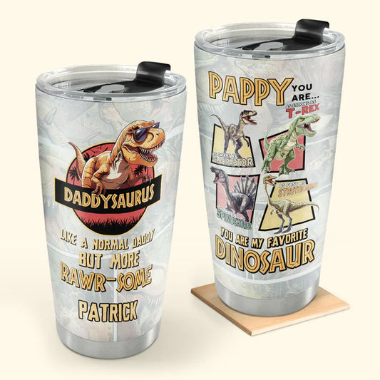 SHOESEMBROIDERED 20,30,40 Oz Stainless Tumbler - Daddysaurus - Perfect for Every Occasion - EBDR01160524