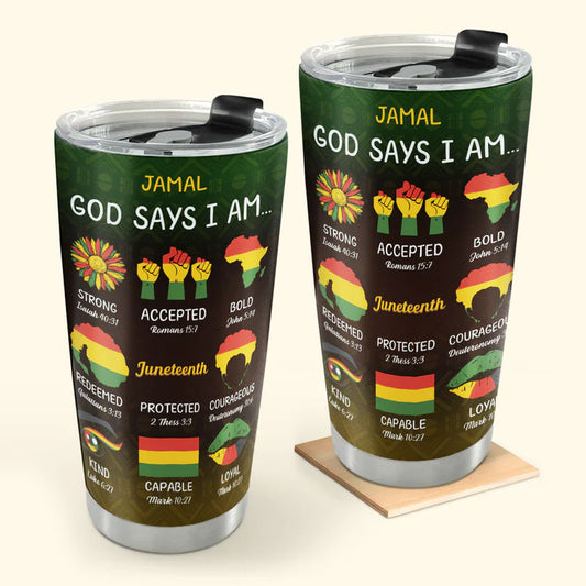 SHOESEMBROIDERED 20,30,40 Oz Stainless Tumbler - God Says I Am - Perfect for Every Occasion - EBDR01160524