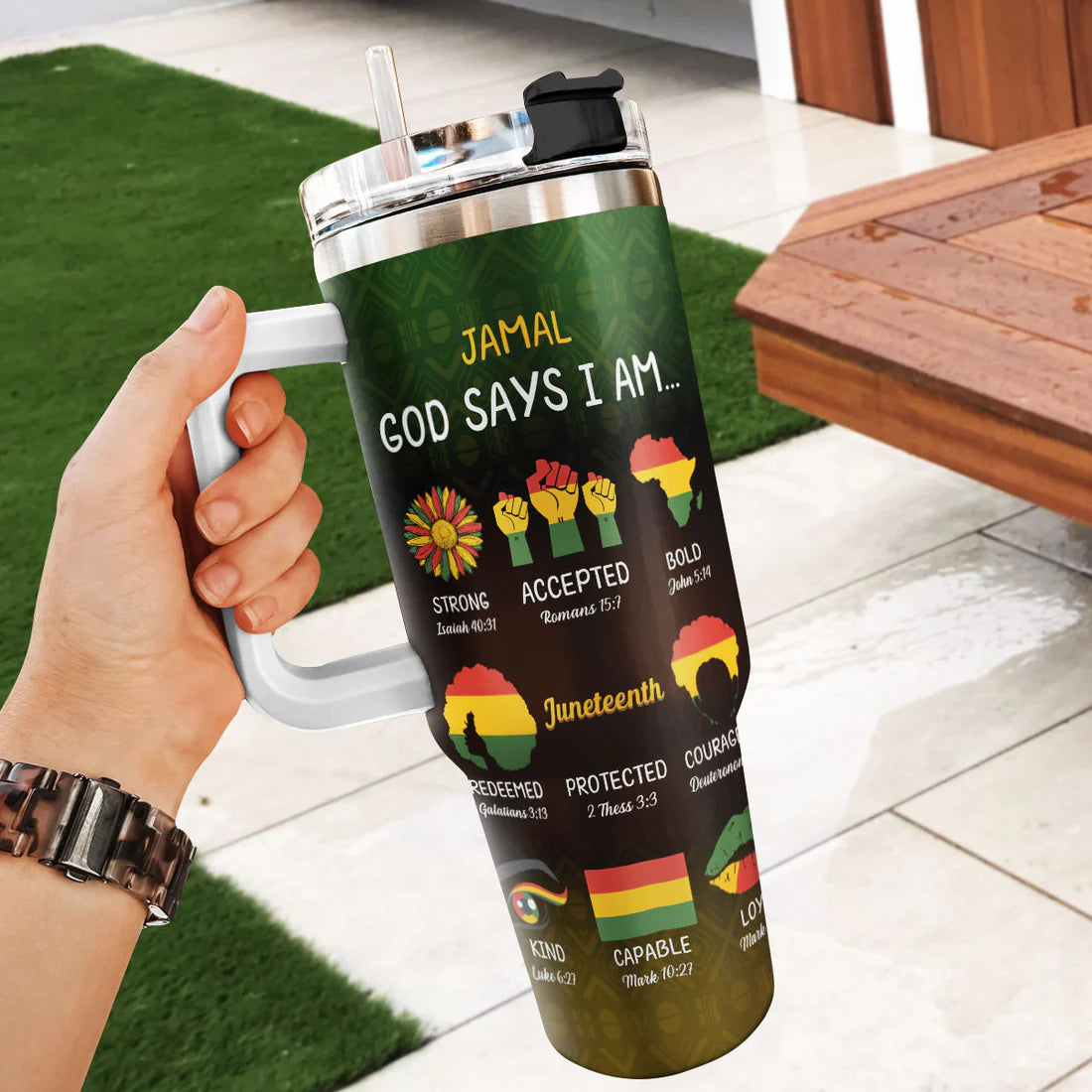 SHOESEMBROIDERED 20,30,40 Oz Stainless Tumbler - God Says I Am - Perfect for Every Occasion - EBDR01160524