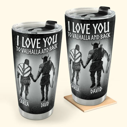 SHOESEMBROIDERED 20,30,40 Oz Stainless Tumbler - I Love You To Valhalla And Back - Perfect for Every Occasion - EBDR01160524