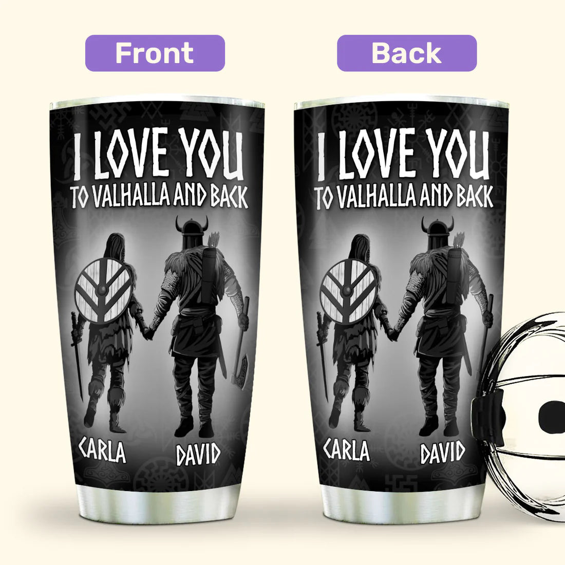 SHOESEMBROIDERED 20,30,40 Oz Stainless Tumbler - I Love You To Valhalla And Back - Perfect for Every Occasion - EBDR01160524