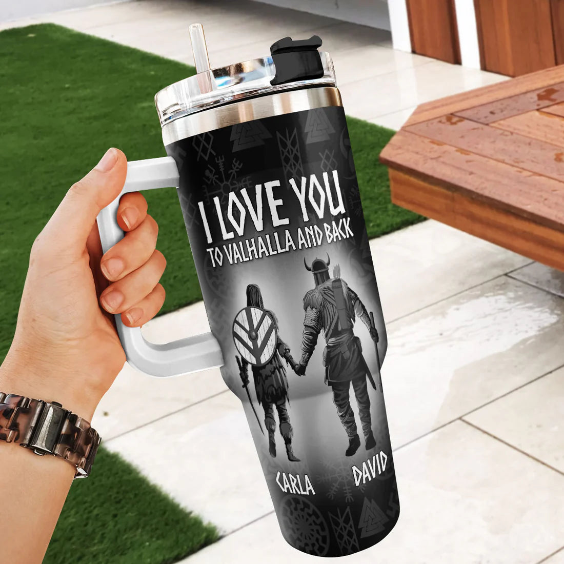 SHOESEMBROIDERED 20,30,40 Oz Stainless Tumbler - I Love You To Valhalla And Back - Perfect for Every Occasion - EBDR01160524