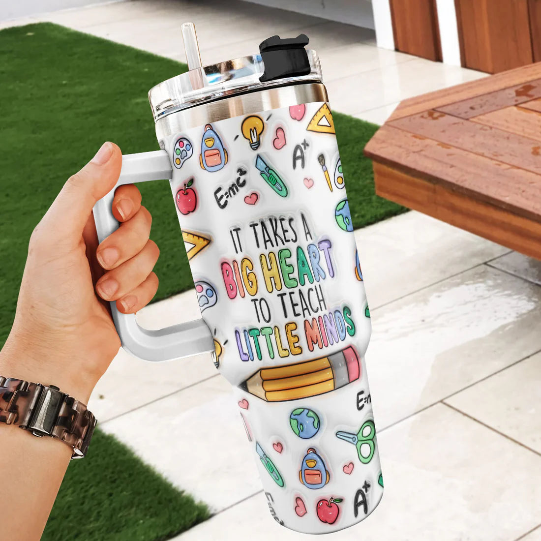 SHOESEMBROIDERED 20,30,40 Oz Stainless Tumbler -It Takes Big Heart To Teach Little Minds - Perfect for Every Occasion - EBDR01160524