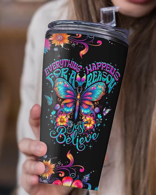 SHOESEMBROIDERED 20,30,40 Oz Stainless Tumbler - JUST BELIEVE - Perfect for Every Occasion - EBDR01160524