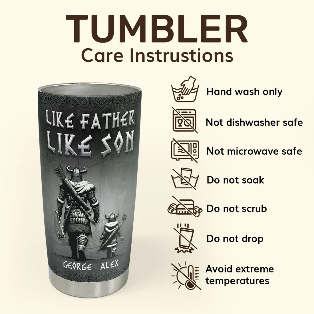SHOESEMBROIDERED 20,30,40 Oz Stainless Tumbler - Like Father Like Son - Perfect for Every Occasion - EBDR01160524