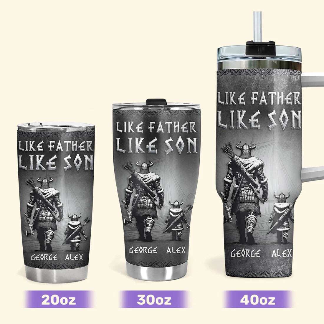 SHOESEMBROIDERED 20,30,40 Oz Stainless Tumbler - Like Father Like Son - Perfect for Every Occasion - EBDR01160524