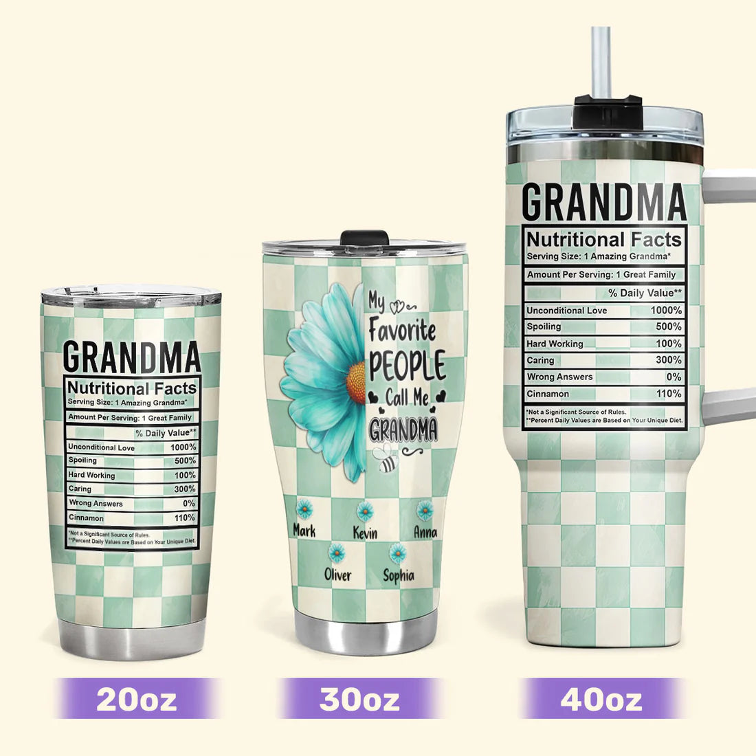 SHOESEMBROIDERED 20,30,40 Oz Stainless Tumbler - My Favorite People Call Me Grandma - Perfect for Every Occasion - EBDR01160524