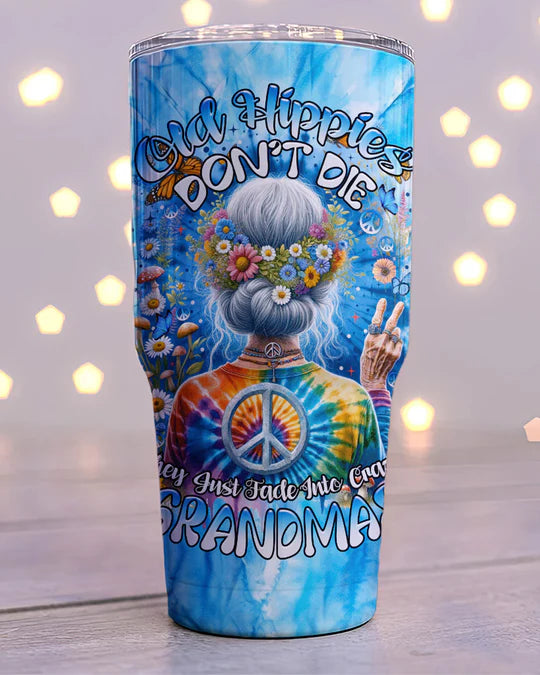 SHOESEMBROIDERED 20,30,40 Oz Stainless Tumbler - OLD HIPPIE TIE DYE - Perfect for Every Occasion - EBDR01160524