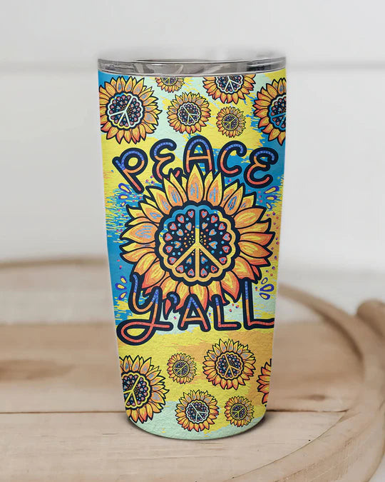 SHOESEMBROIDERED 20,30,40 Oz Stainless Tumbler - PEACE Y'ALL TIE DYE - Perfect for Every Occasion - EBDR01160524