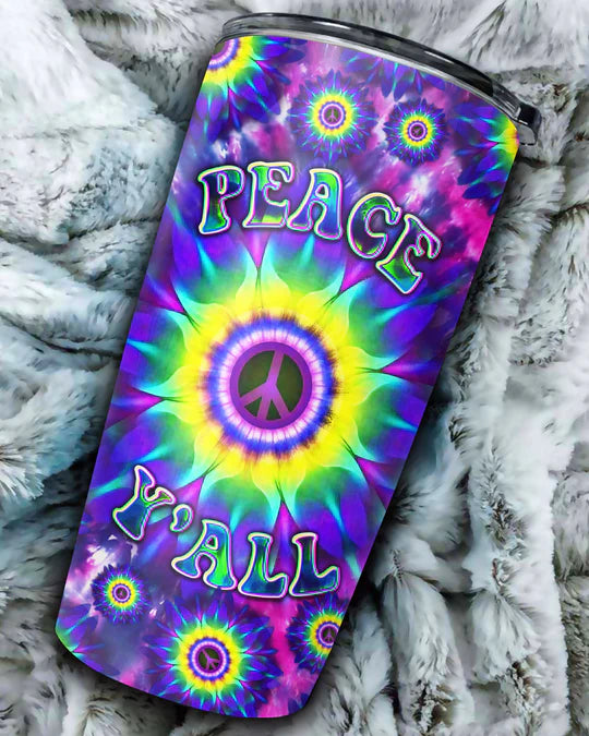 SHOESEMBROIDERED 20,30,40 Oz Stainless Tumbler - PEACE Y'ALL TIE DYE - Perfect for Every Occasion - EBDR01160524