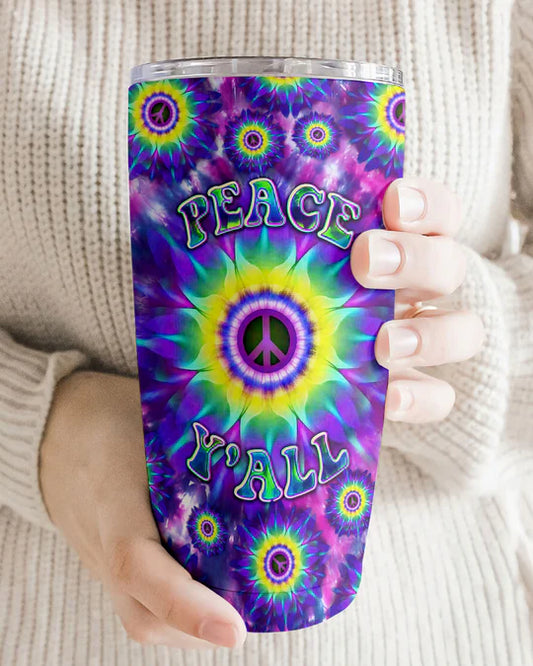 SHOESEMBROIDERED 20,30,40 Oz Stainless Tumbler - PEACE Y'ALL TIE DYE - Perfect for Every Occasion - EBDR01160524