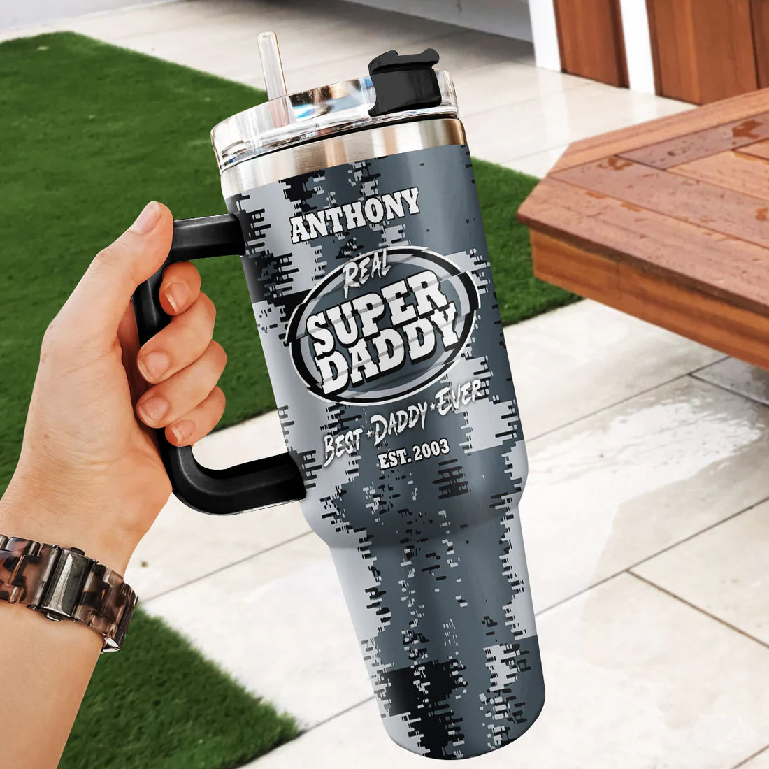 SHOESEMBROIDERED 20,30,40 Oz Stainless Tumbler - Real Super Dad - Perfect for Every Occasion - EBDR01160524