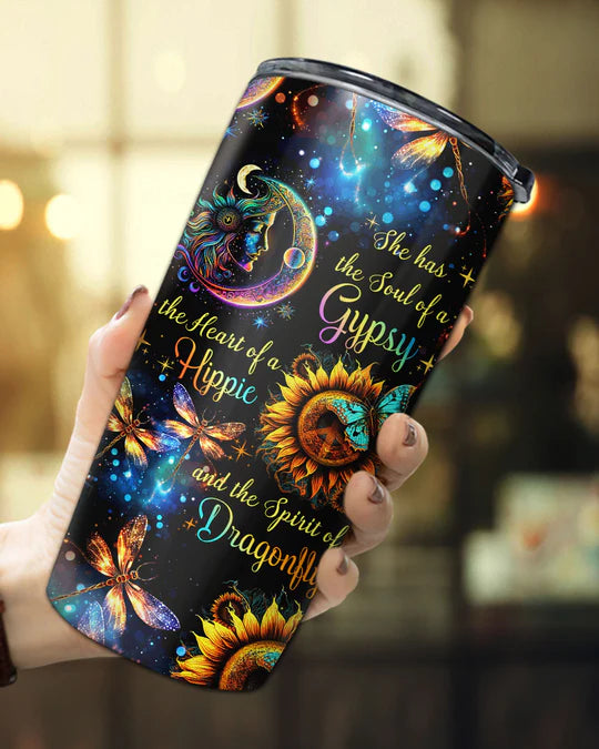 SHOESEMBROIDERED 20,30,40 Oz Stainless Tumbler - SPIRIT OF A DRAGONFLY - Perfect for Every Occasion - EBDR01160524