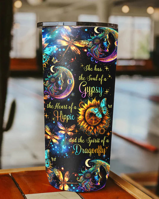 SHOESEMBROIDERED 20,30,40 Oz Stainless Tumbler - SPIRIT OF A DRAGONFLY - Perfect for Every Occasion - EBDR01160524